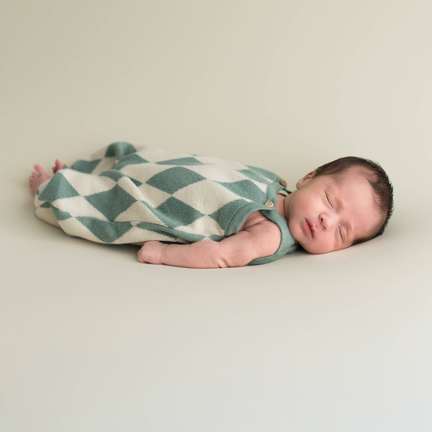 Romper diamond jeans-ecru: 3-6 months