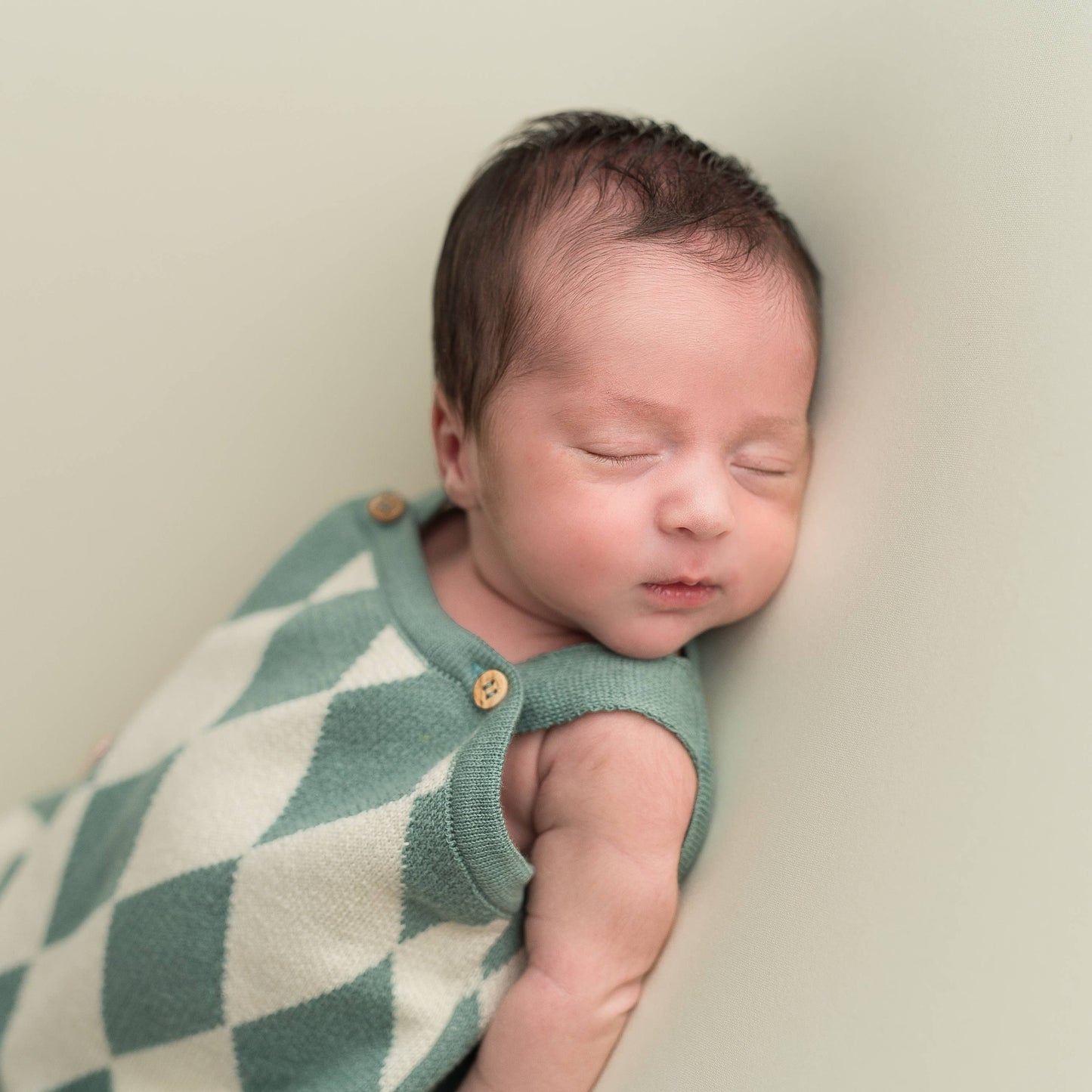 Romper diamond jeans-ecru: 3-6 months